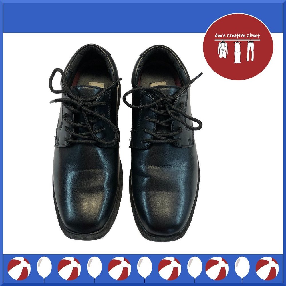 Boy's Madison Avenue Black Lace-Up Dress Shoe